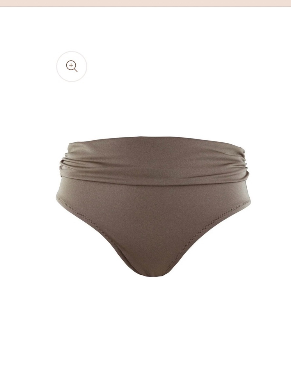 Pour Moi Bikini Bottom, Fold-over Ruched, Size S/M, Brown/Bronze
